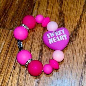 Handmade New Love heart Valentines Day Beaded Tumbler Stanley cup charm Bracelet